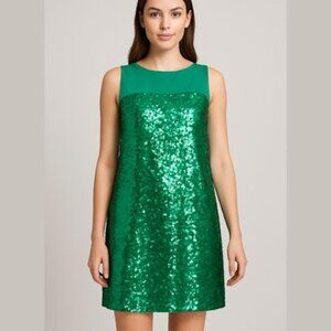 ÉCLÀ Green Sequin Short Cocktail Dress 10 NEW